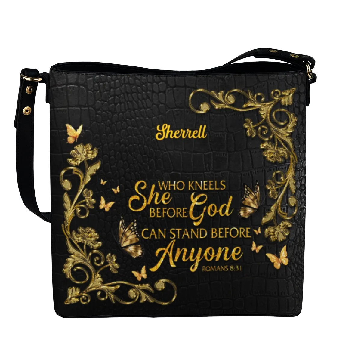 Personalized Christian Bucket Bag – Custom Name & Bible Verse | CHRISTIANARTBAG