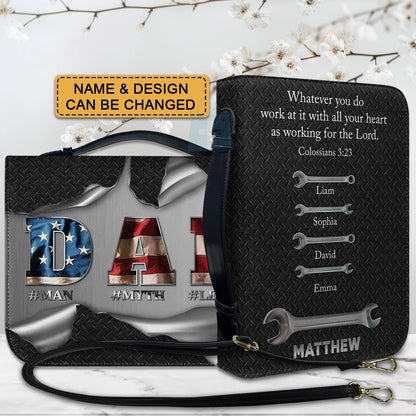 CHRISTIANARTBAG Bible Cover - Personalized Bible Cover for Dad – Custom Christian Gift with Name & Profession - CAB01052425