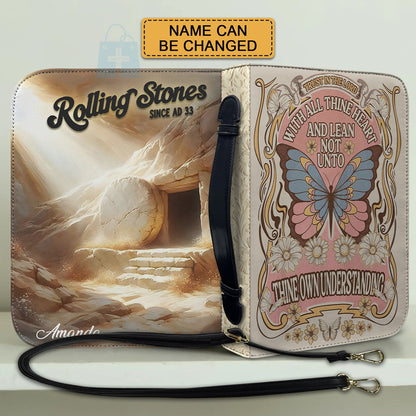 CHRISTIANARTBAG Bible Cover - Trust In The Lord - Rolling Stones Since AD 33 - Personalized Bible Cover Retro, CABBBCV02180525.