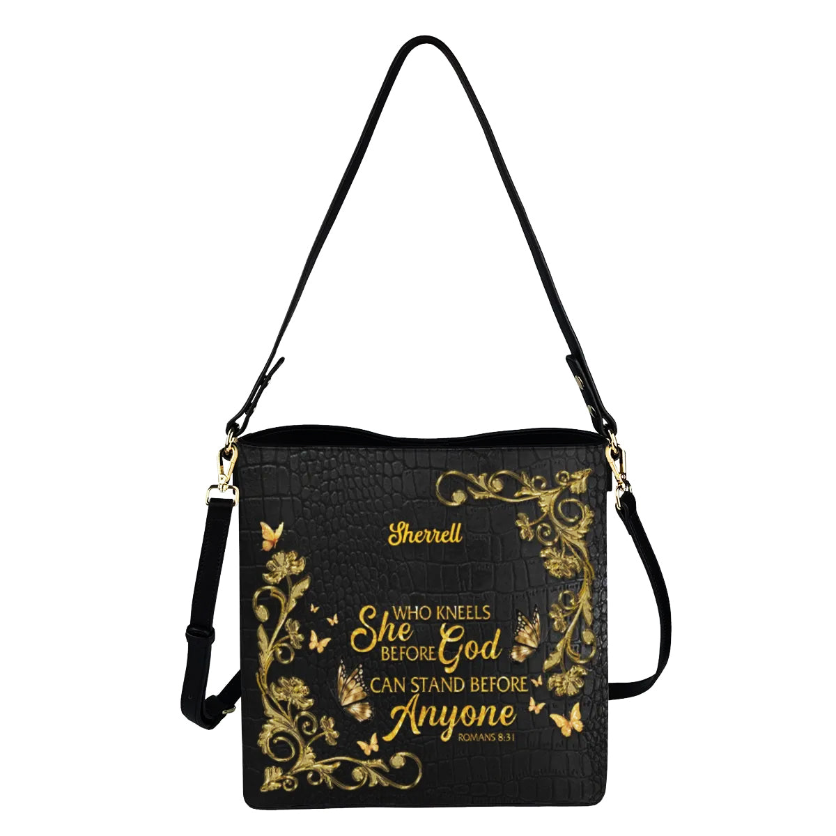 Personalized Christian Bucket Bag – Custom Name & Bible Verse | CHRISTIANARTBAG