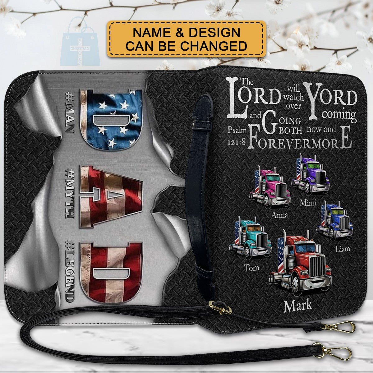 CHRISTIANARTBAG Bible Cover - Personalized Bible Cover for Dad – Custom Christian Gift with Name & Profession - CAB01052425