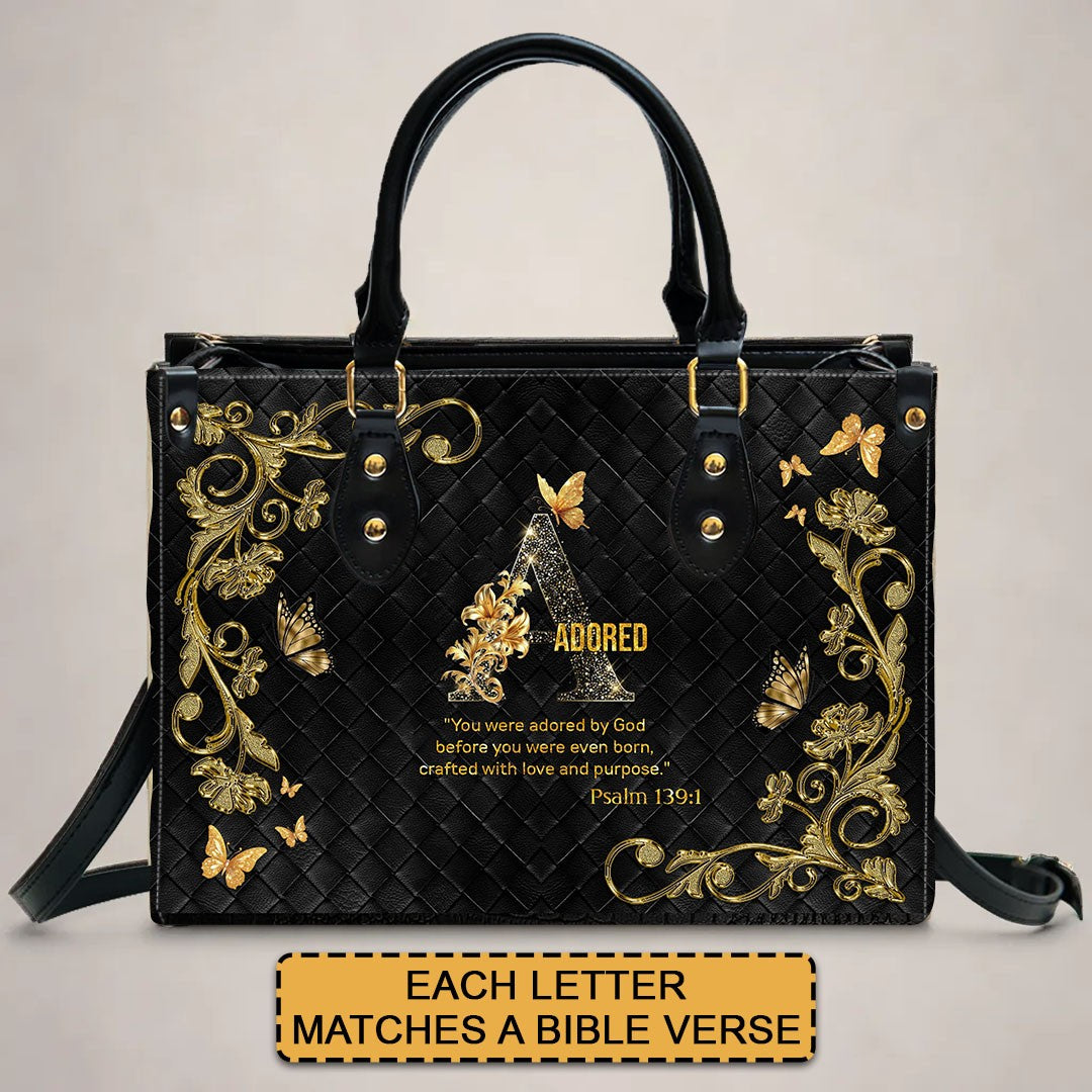 CHRISTIANARTBAG Handbags - Personalized Christian Handbag with Bible Verse – A to Z Alphabet Design – Your Letter, Your Verse, Your Faith – Inspirational Gift for Moms - CABLTB01062425