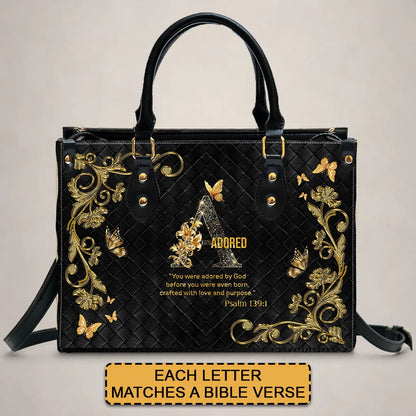 CHRISTIANARTBAG Handbags - Personalized Christian Handbag with Bible Verse – A to Z Alphabet Design – Your Letter, Your Verse, Your Faith – Inspirational Gift for Moms - CABLTB01062425