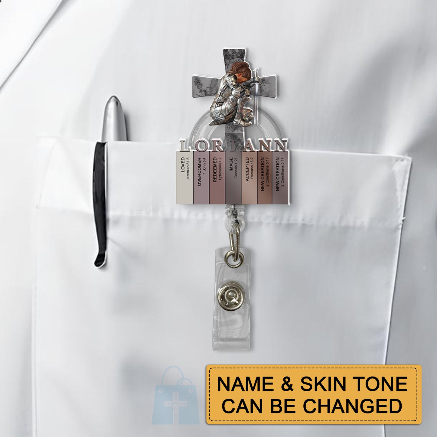 Personalized Badge Reel – Personalized Acrylic ID Holder | CHRISTIANARTBAG CAB01051525.