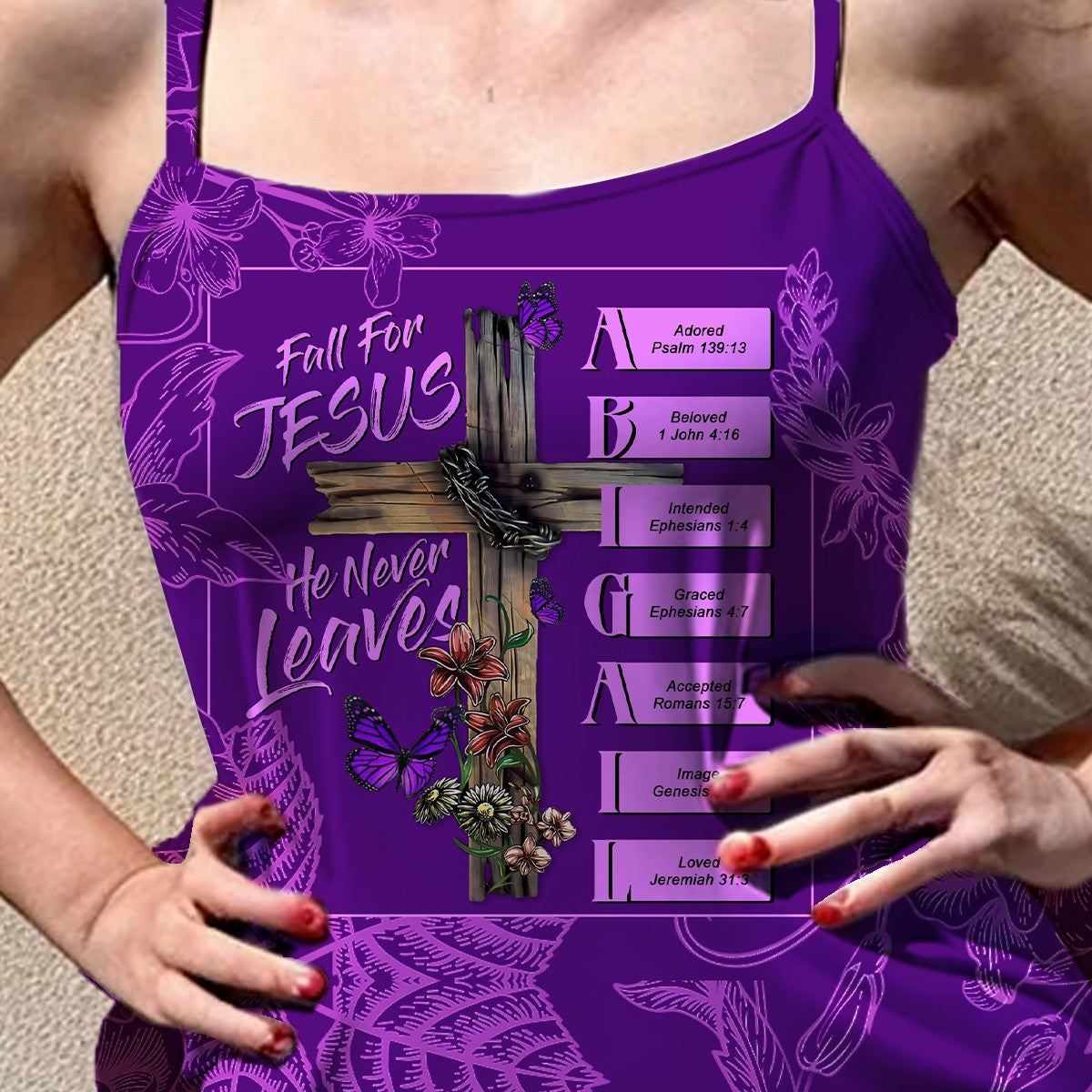 Christian Faith Dress for Women – Bible Verses Purple Print Maxi Dress with Bible Verses | Uncover the sacred meaning of your name