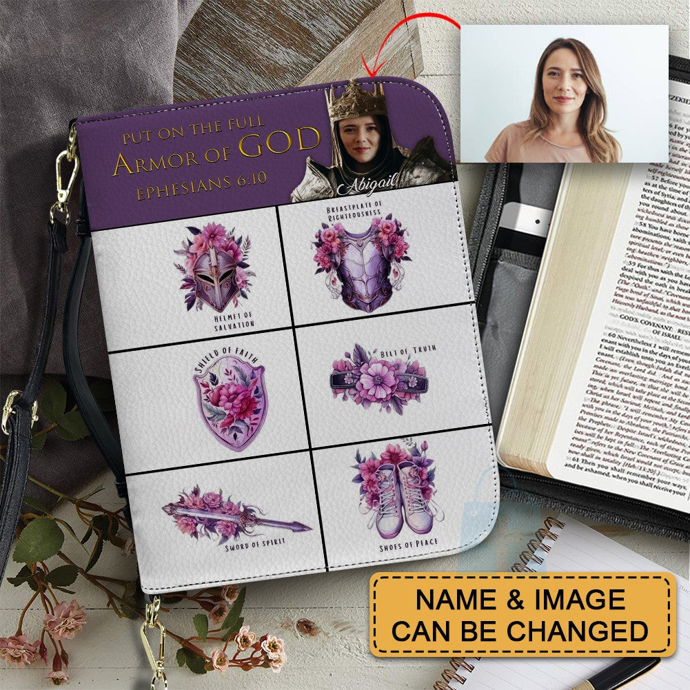 CHRISTIANARTBAG Bible Cover - Put On The Full Armor Of GOD - Custom Name and Image - Personalized Bible Cover, CABBBCV01051925.