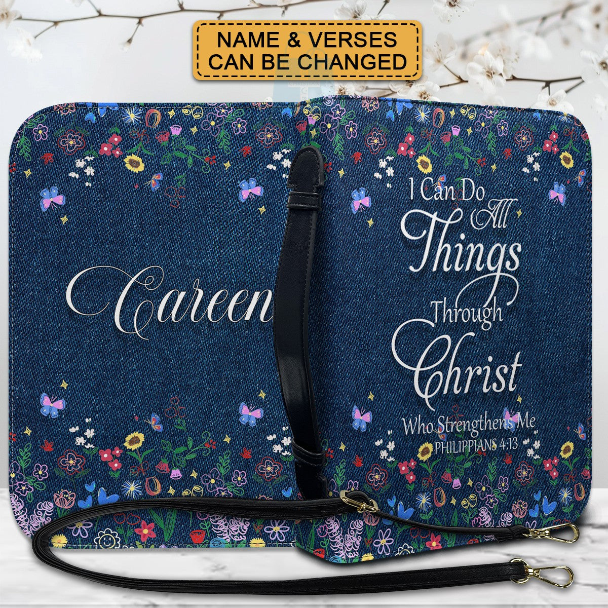 CHRISTIANARTBAG Bible Cover - I Know The Plans I Have For You - Custom Name and Bible Verse - Personalized Bible Cover, CABBBCV01180625