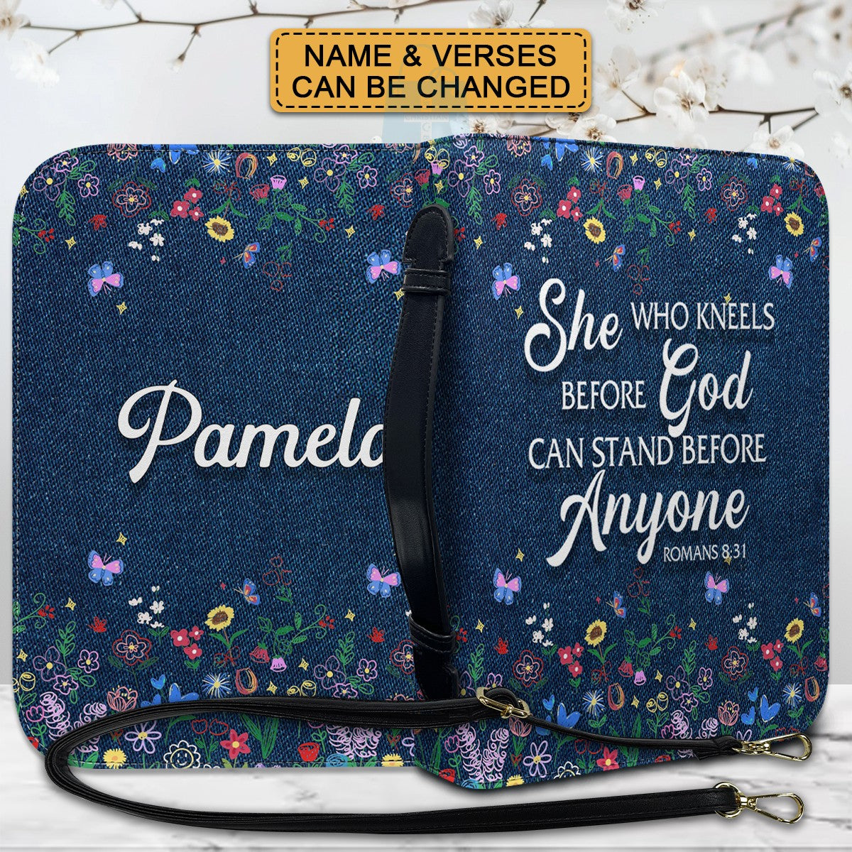CHRISTIANARTBAG Bible Cover - I Know The Plans I Have For You - Custom Name and Bible Verse - Personalized Bible Cover, CABBBCV01180625