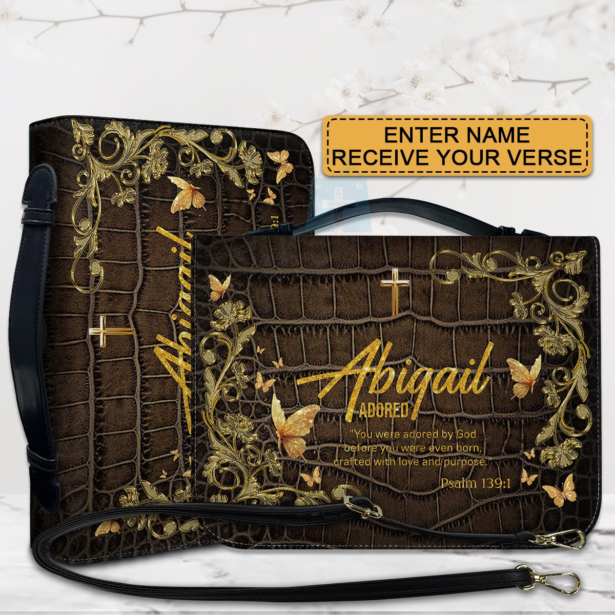 CHRISTIANARTBAG Bible Cover - Uncover the sacred meaning of your name - Personalized Bible Cover, CABBBCV01100625