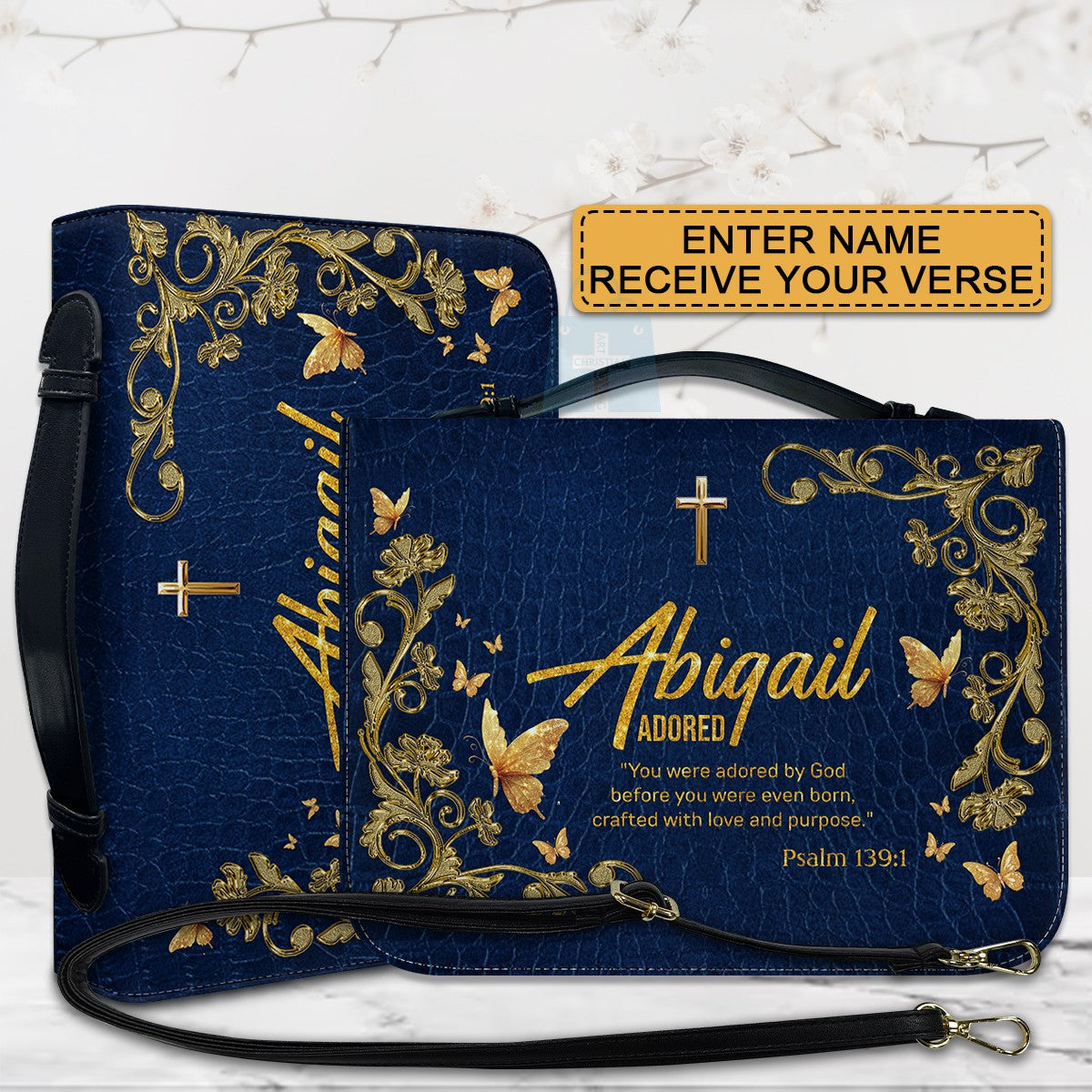 CHRISTIANARTBAG Bible Cover - Uncover the sacred meaning of your name - Personalized Bible Cover, CABBBCV01100625