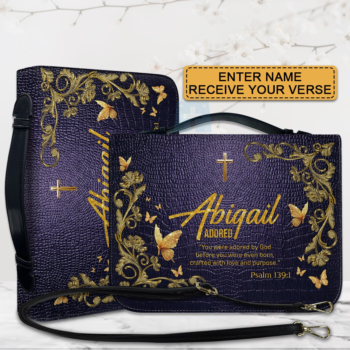 CHRISTIANARTBAG Bible Cover - Uncover the sacred meaning of your name - Personalized Bible Cover, CABBBCV01100625
