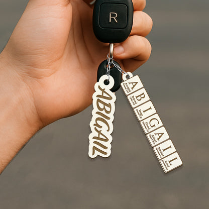 CHRISTIANARTBAG Personalized Christian Keychain - Uncover the sacred meaning of your name – Custom Name & Bible Verse Wood Gift