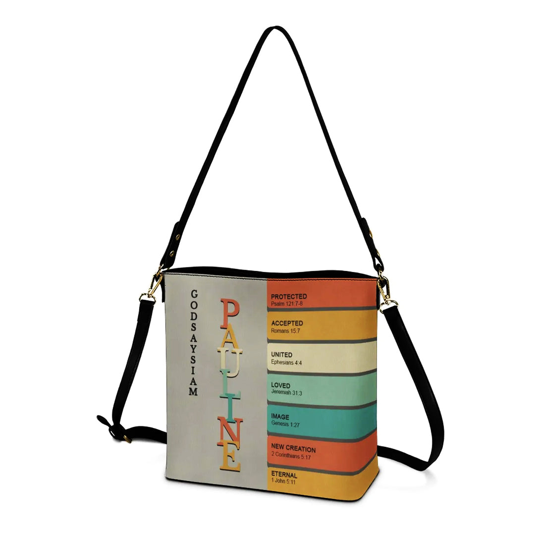 Personalized Christian Bucket Bag – Uncover the sacred meaning of your name | CHRISTIANARTBAG