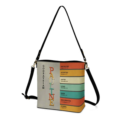 Personalized Christian Bucket Bag – Uncover the sacred meaning of your name | CHRISTIANARTBAG