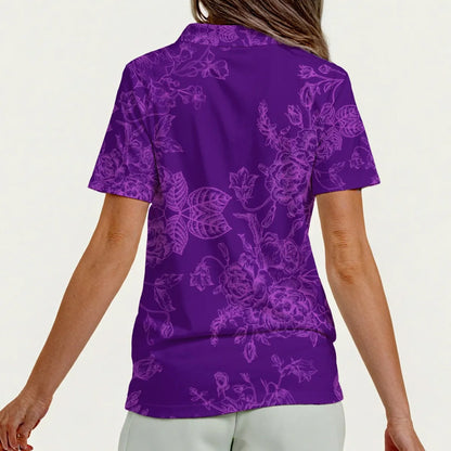 Personalized Women's Polo Shirt – 'I Am Strong Worthy Loved Enough' Floral Design with Custom Name