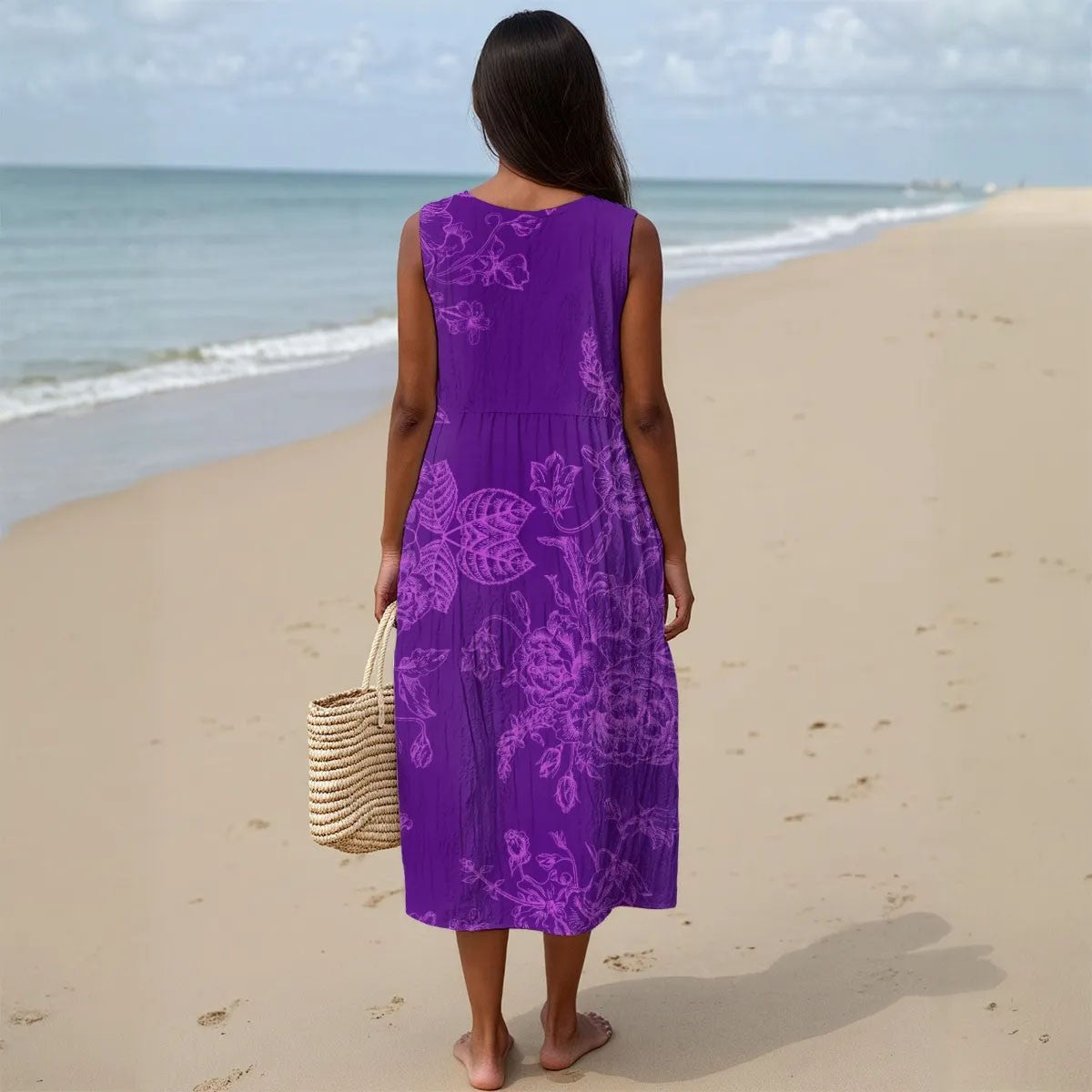 Personalized Christian Sleeveless Maxi Dress – Bible Verse Floral Dress for Women | Faith-Inspired Summer Outfit