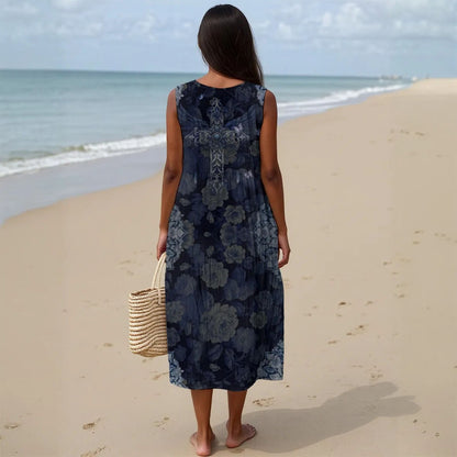 Christian Sleeveless Maxi Dress for Mom – Faith-Based Floral Dress with Proverbs 31 Tribute & Personalized Message