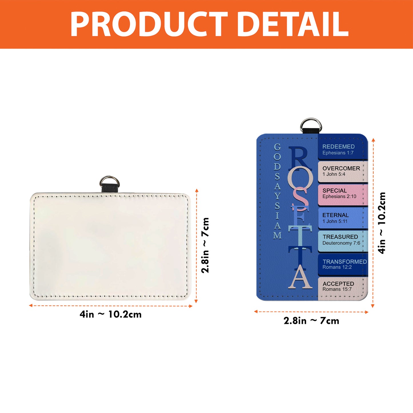 Personalized Leather Badge Holder with Bible Verses – Christian Name ID Tag for Nurses, Teachers & Professionals - CAB02051525