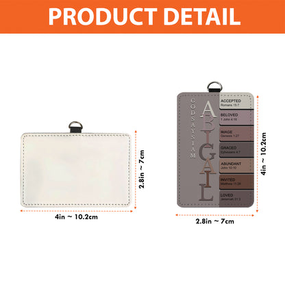 Personalized Leather Badge Holder with Bible Verses – Christian Name ID Tag for Nurses, Teachers & Professionals - CAB02051525