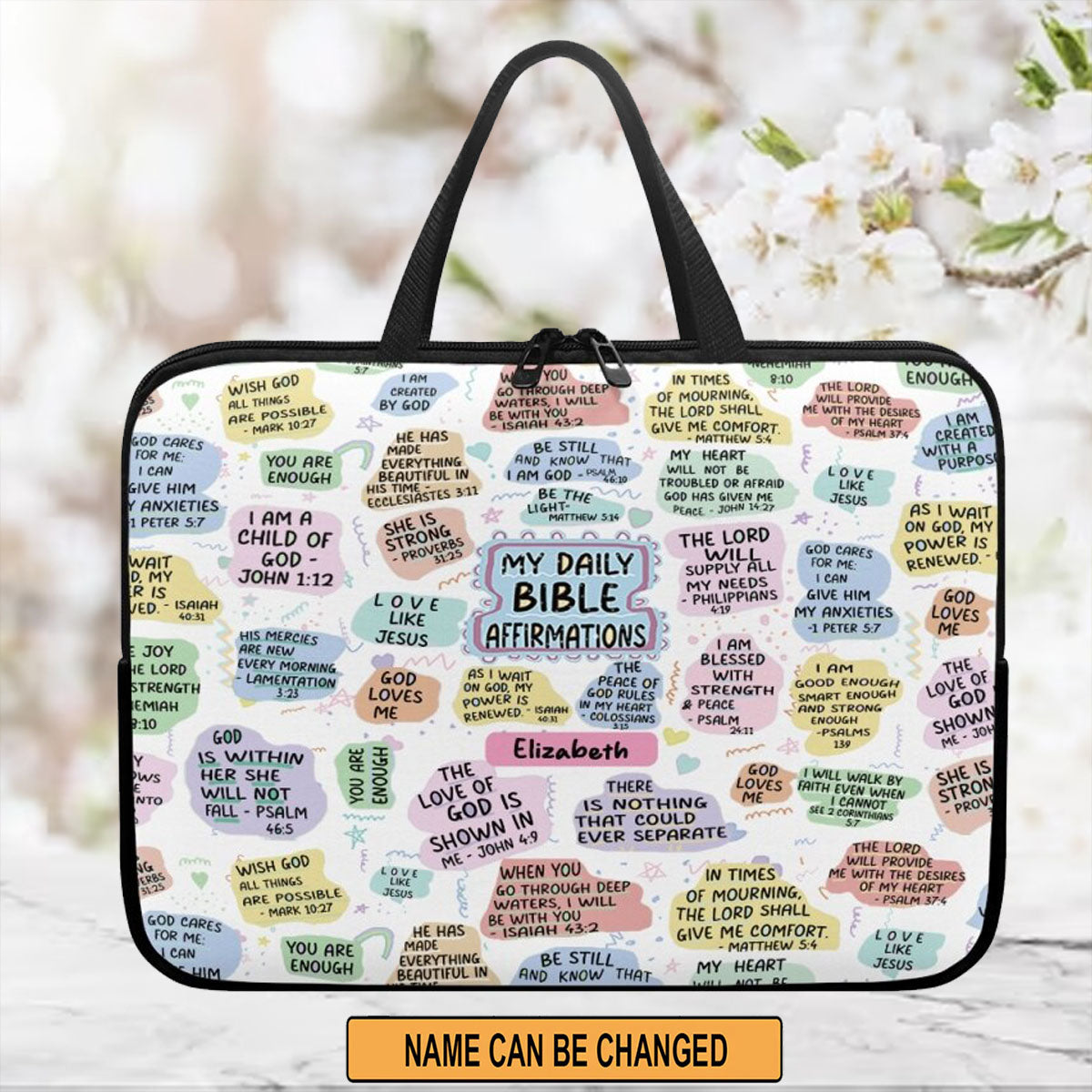 Christianartbag Laptop Bag, My Daily Bible Affirmations Laptop Bag, Personalized Laptop Bag, Laptop Bag, CABLTB02180823. - Christian Art Bag