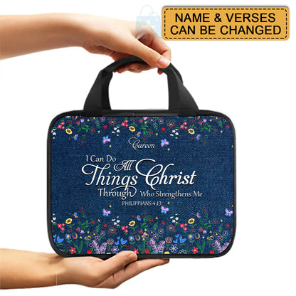 Personalized Canvas Bible Cover with Custom Name & Scripture | CHRISTIANARTBAG – Durable Zip Storage Bag for Women & Girls