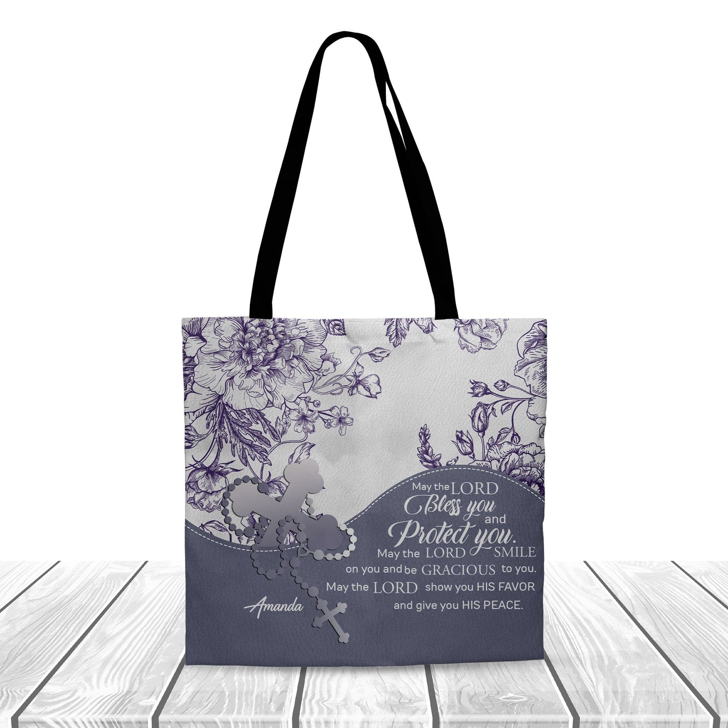 Personalized Christian Canvas Tote Bag with Bible Verses – Custom Name Faith Tote by CHRISTIANARTBAG