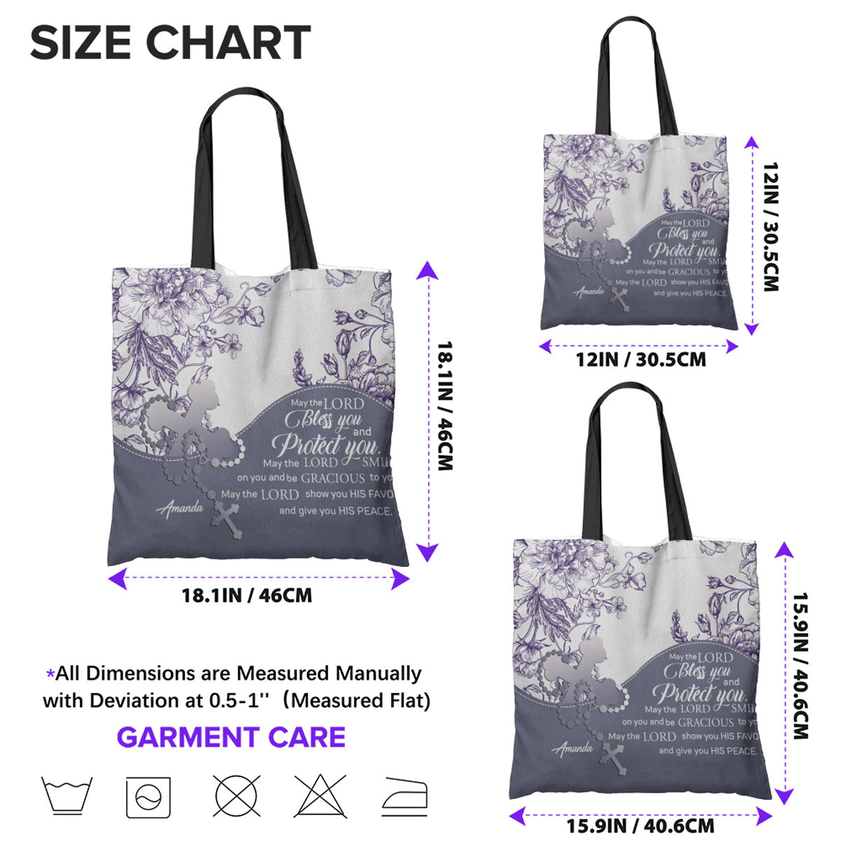 Personalized Christian Canvas Tote Bag with Bible Verses – Custom Name Faith Tote by CHRISTIANARTBAG