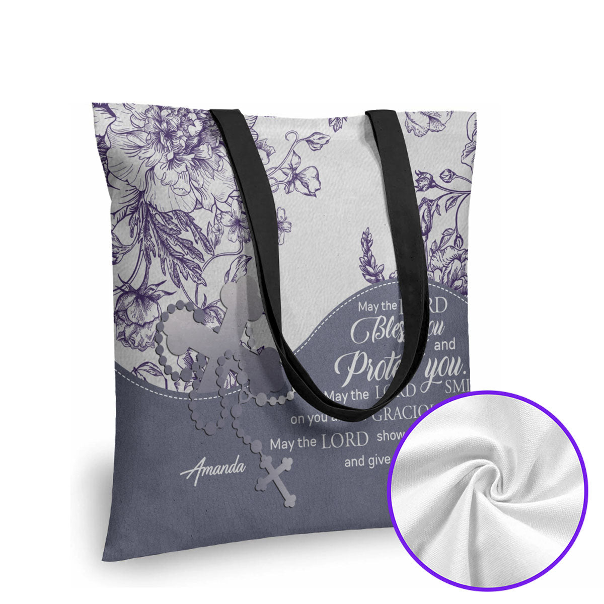 Personalized Christian Canvas Tote Bag with Bible Verses – Custom Name Faith Tote by CHRISTIANARTBAG
