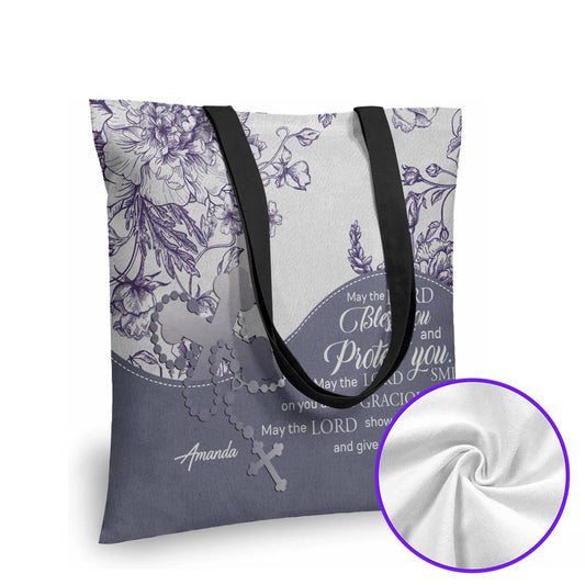 Personalized Christian Canvas Tote Bag with Bible Verses – Custom Name Faith Tote by CHRISTIANARTBAG