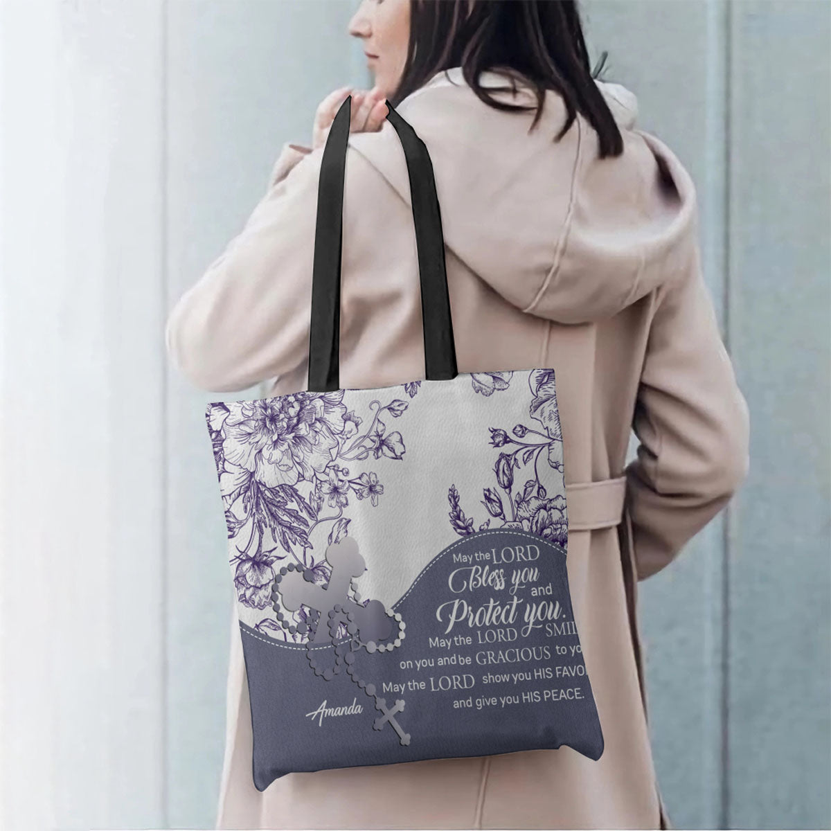 Personalized Christian Canvas Tote Bag with Bible Verses – Custom Name Faith Tote by CHRISTIANARTBAG
