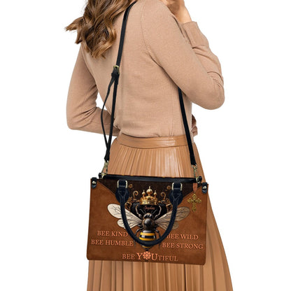 CHRISTIANARTBAG Personalized Leather Handbag - Bee Kind Bee Wild Bee Humble Bee Strong Bee You Tiful - CABLTHB01180524.