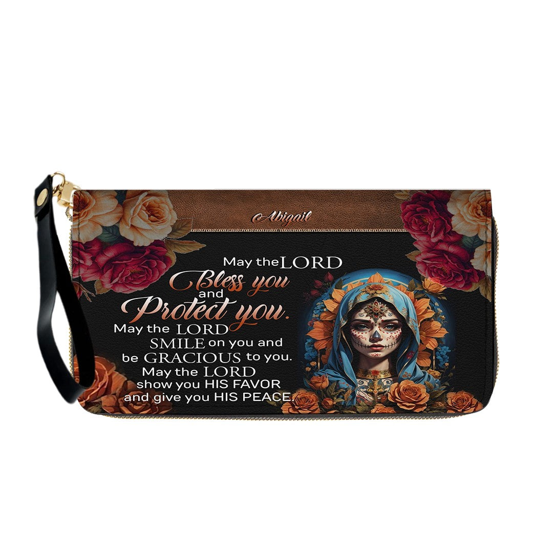 CHRISTIANARTBAG Handbags - Bless You and Protect You | Día de los Muertos Style – Mexican Sugar Skull & Bible Verse Bag for Women