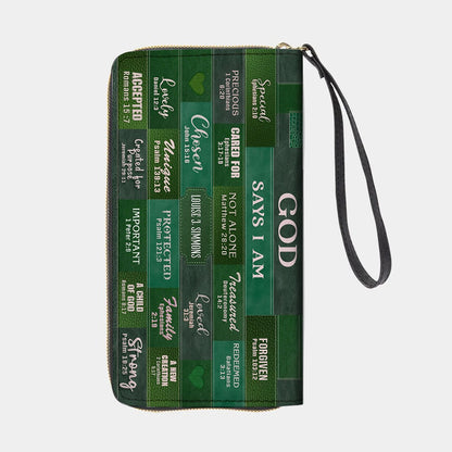 Christianartbag Handbags, God Says I Am Leather Handbag Green, Personalized Bags, Gifts for Women, Christmas Gift, CABLTB03240923.
