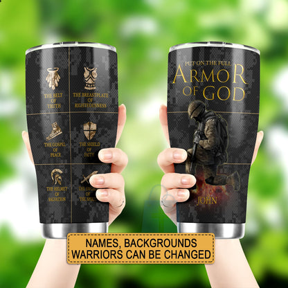 Christianartbag Drinkware, Put On The Full Armor Of God Personalized Tumbler - CABTB01290524.