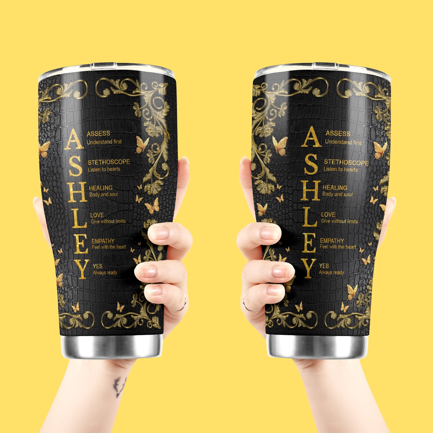 Personalized 40oz Tumbler with Handle – Custom Name & Profession | Nurse Gifts for Women