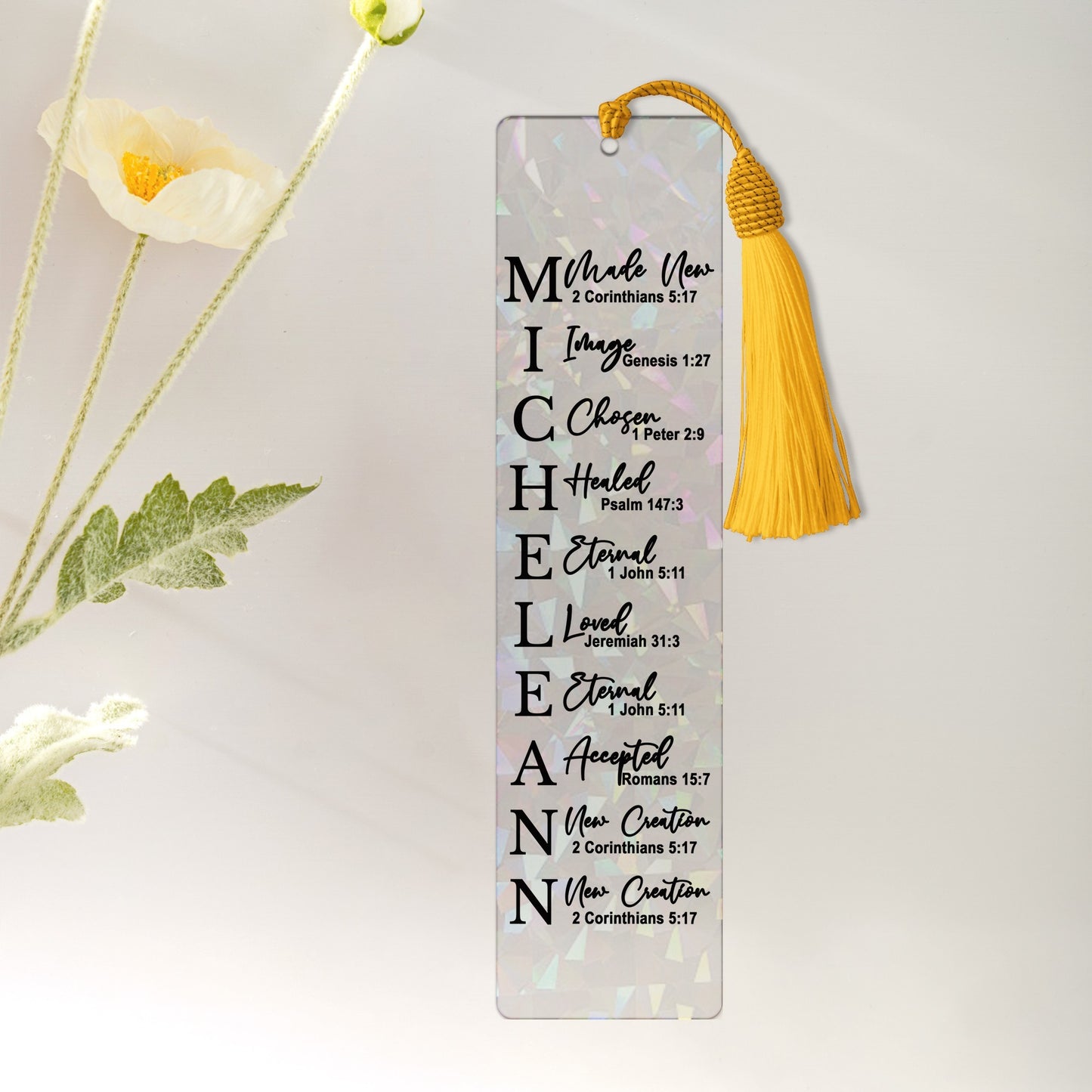 CHRISTIANARTBAG Bookmark - Uncover The Sacred Meaning Of Your Name - Personalized Bookmark - Custom Name Bookmark Sunflower - Christian Gifts 01041425
