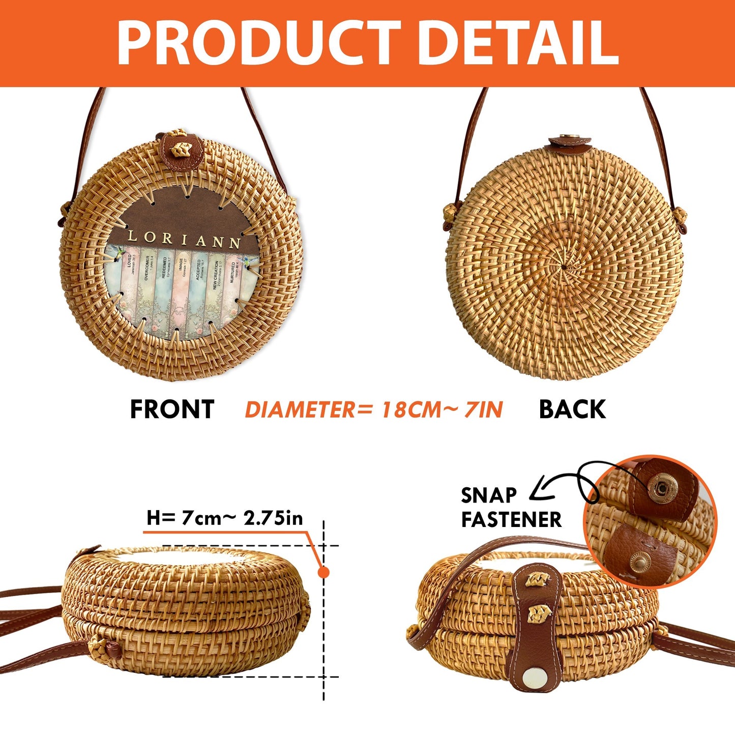 Christianartbag Rattan Bag | Uncover the sacred meaning of your name - Personalized Rattan Bag for Christian Women – Faith-Inspired, Eco-Friendly & Stylish