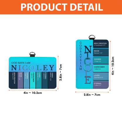 Personalized Leather Badge Holder with Bible Verses – Christian Name ID Tag for Nurses, Teachers & Professionals - CAB02051525