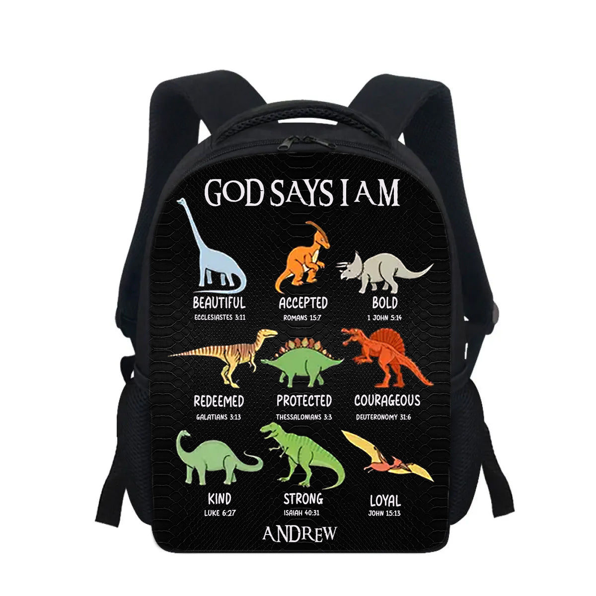 Custom Name Christian Backpacks for Children – Unicorn, Dinosaur & Animal Designs