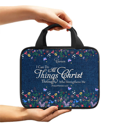 Personalized Canvas Bible Cover with Custom Name & Scripture | CHRISTIANARTBAG – Durable Zip Storage Bag for Women & Girls