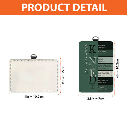 Personalized Leather Badge Holder with Bible Verses – Christian Name ID Tag for Nurses, Teachers & Professionals - CAB02051525