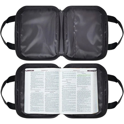 Personalized Canvas Bible Cover with Handle | Custom Christian Book Bag with Zipper | Uncover the sacred meaning of your name
