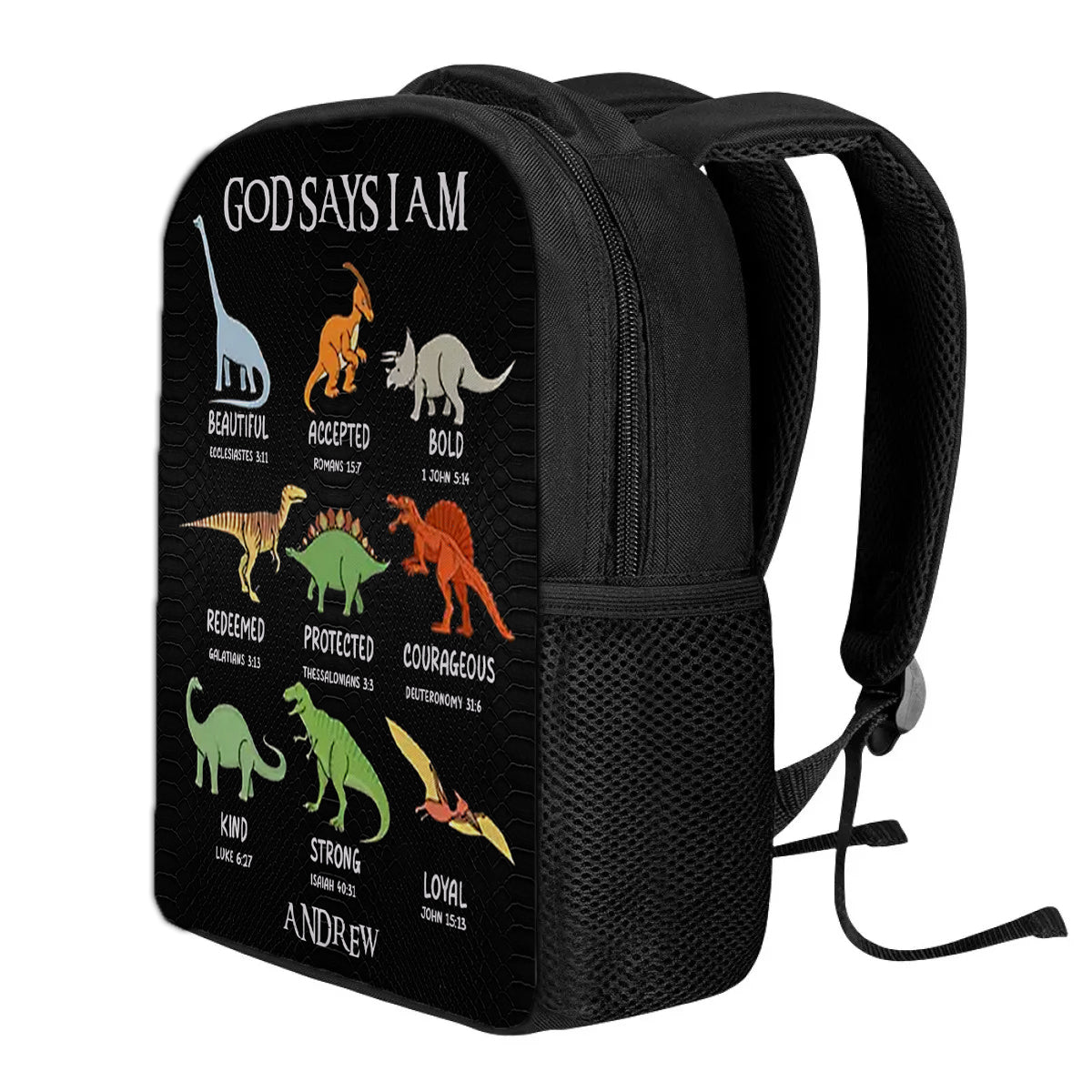 Custom Name Christian Backpacks for Children – Unicorn, Dinosaur & Animal Designs