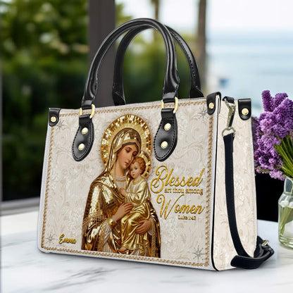Personalized Leather Handbag with Bible Verse – Custom Christian Faith Bag – CHRISTIANARTBAG CAB01020826