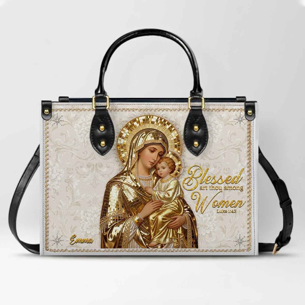 Personalized Leather Handbag with Bible Verse – Custom Christian Faith Bag – CHRISTIANARTBAG CAB01020826