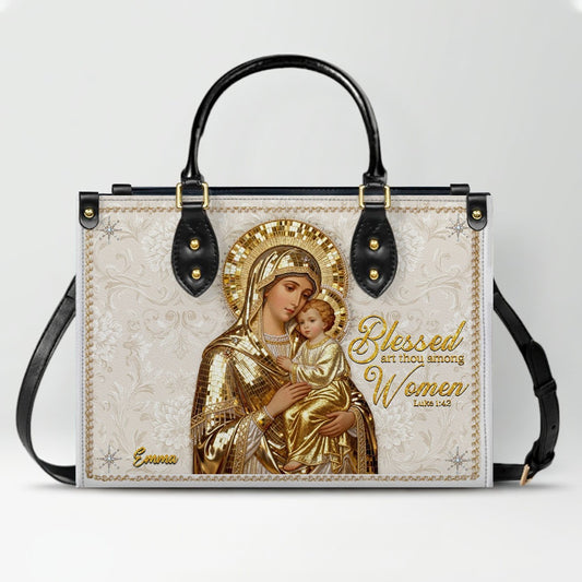 Personalized Leather Handbag with Bible Verse – Custom Christian Faith Bag – CHRISTIANARTBAG CAB01020826