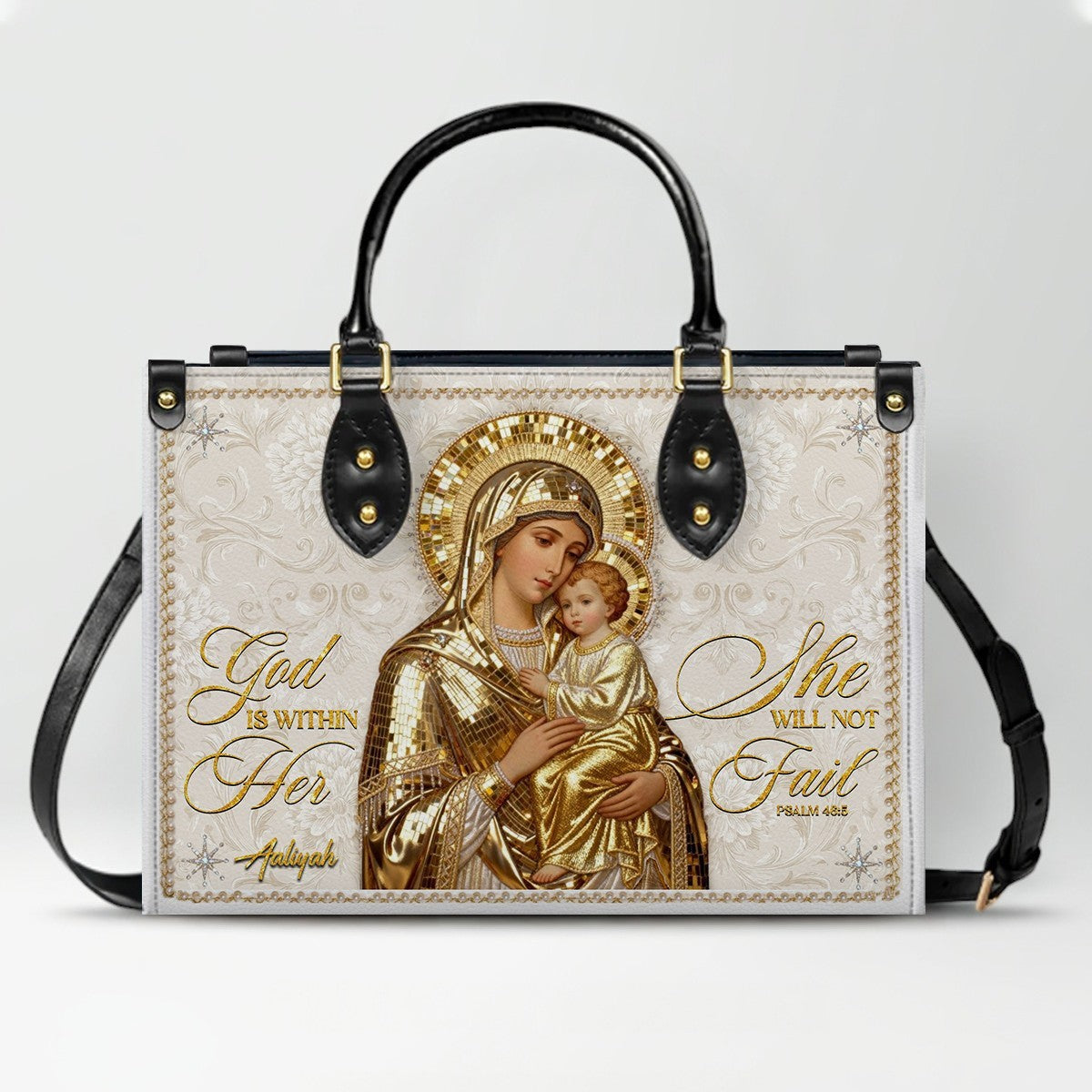 Personalized Leather Handbag with Bible Verse – Custom Christian Faith Bag – CHRISTIANARTBAG CAB01020826