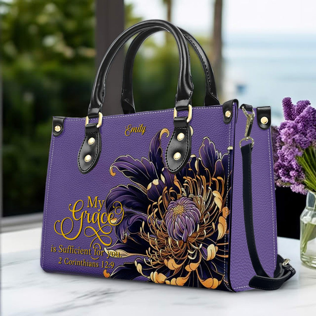 Personalized Leather Handbag with Custom Name & Bible Verse – Christian Gift for Women | CHRISTIANARTBAG