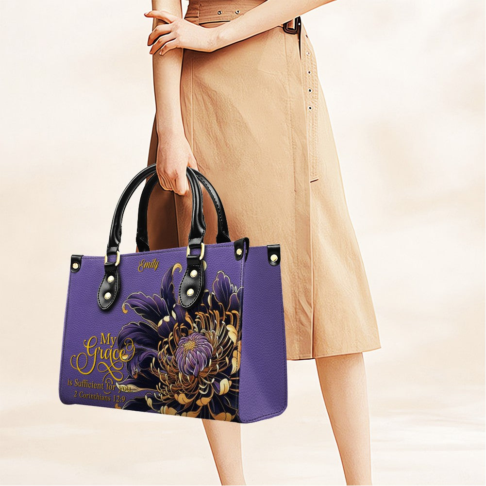 Personalized Leather Handbag with Custom Name & Bible Verse – Christian Gift for Women | CHRISTIANARTBAG