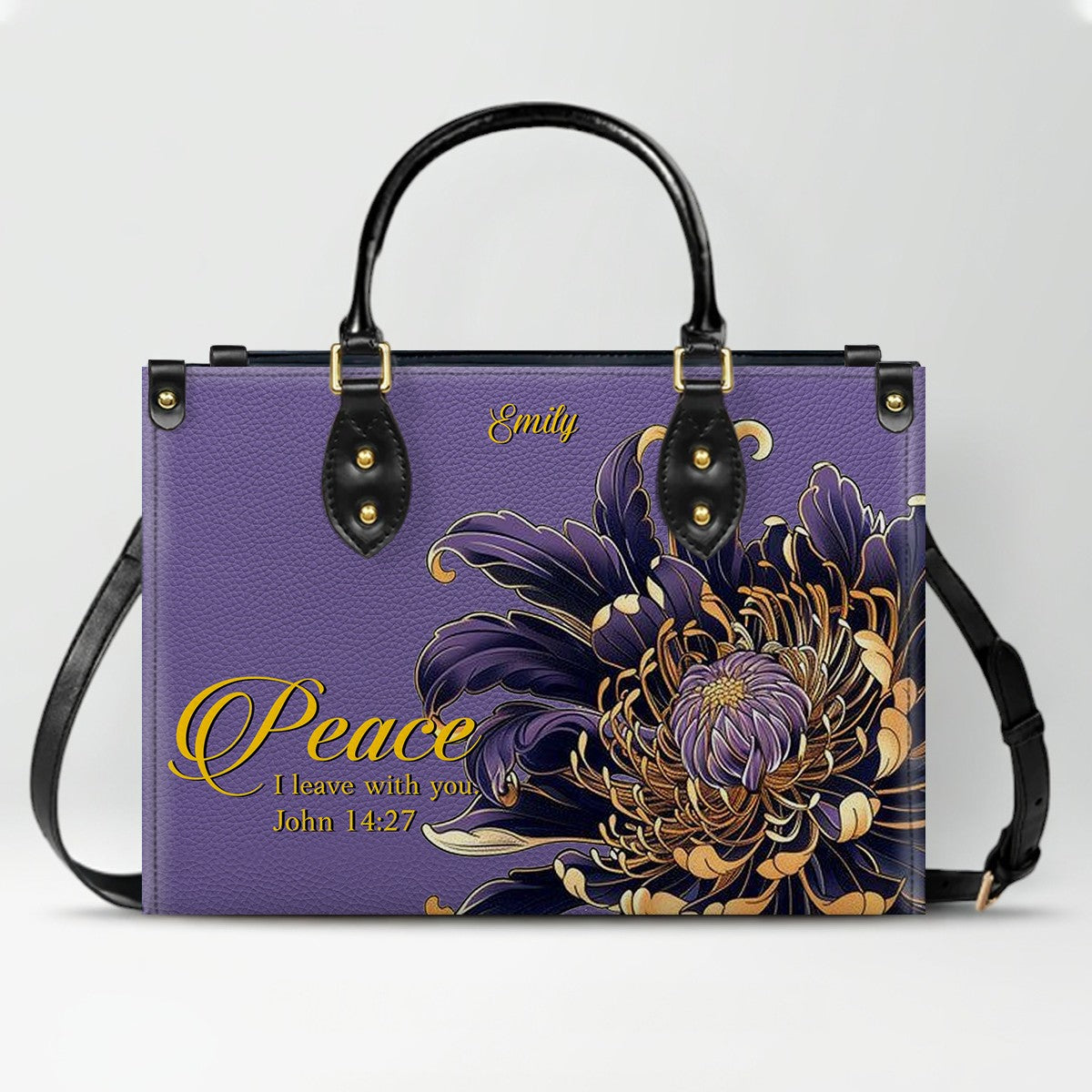 Personalized Leather Handbag with Custom Name & Bible Verse – Christian Gift for Women | CHRISTIANARTBAG